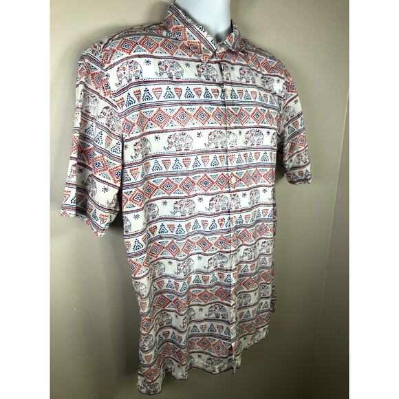 Roberta Roller Rabbit Men's Button Down Shirt Short Sleeve White Cotton - Picture 3 of 14